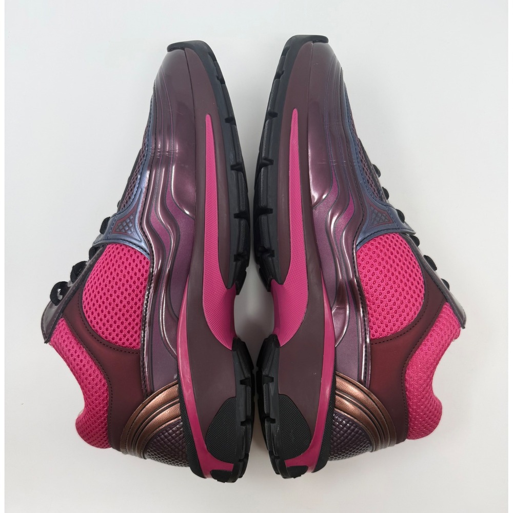 Chanel CC Low Top Trainer Sneaker Pink/Burgandy Size 8 US 38 EU - Picture 4 of 8